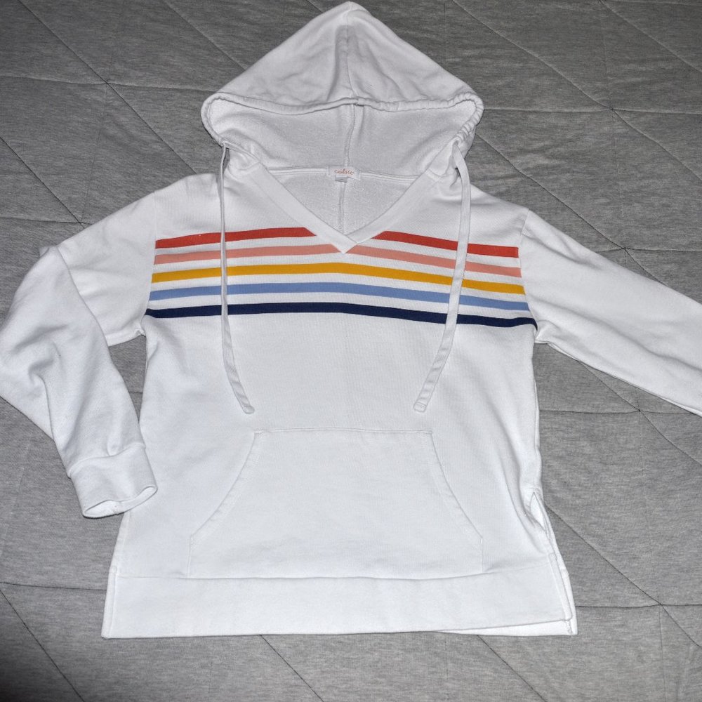 White multi-colored hoodie